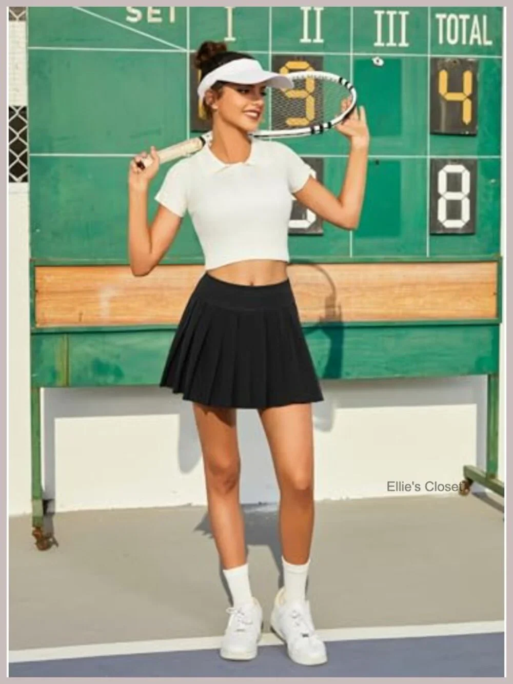 High Waisted Pleated Tennis Skort with Pockets Athletic Golf Skirt